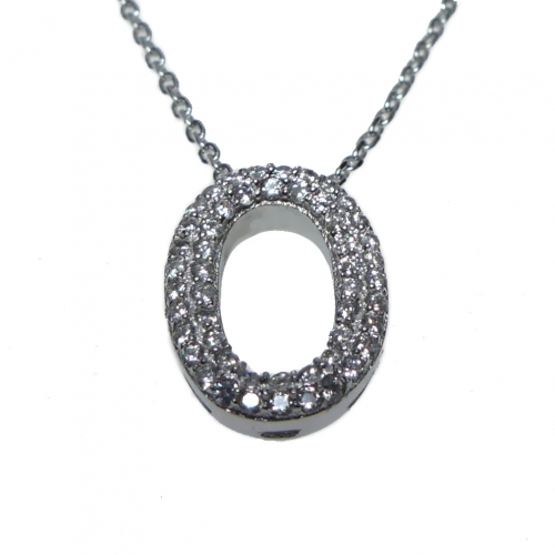 Stříbrný náhrdelník - ovál
